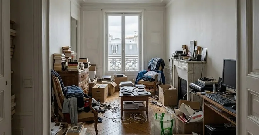 Appartement parisien encombré, avant débarras par Tout à la Rue